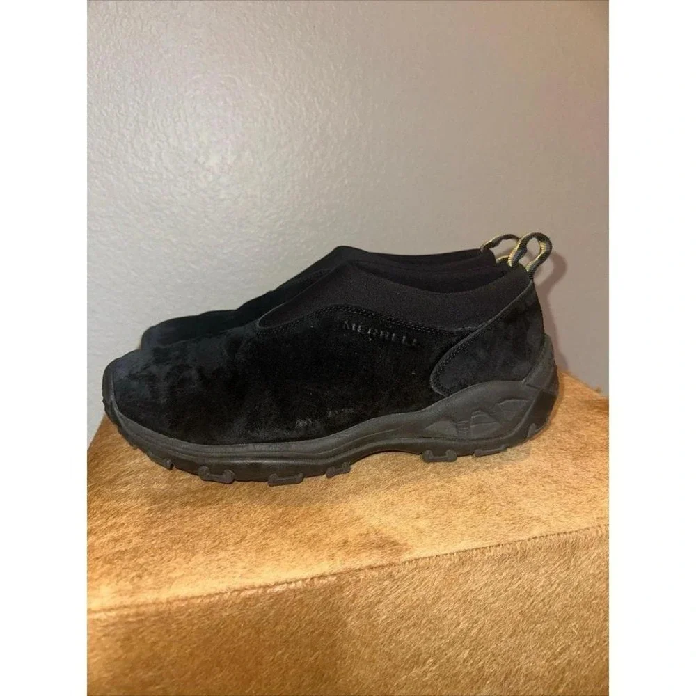 Merrell‎ Orbit Moc Black Performance Shoes Black Leather Suede Slip-On Men 11.5.